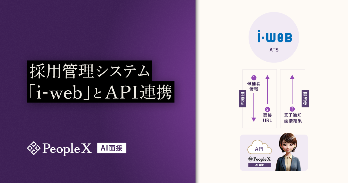 「PeopleX AI面接」、採用管理システム「i-web」とAPI連携